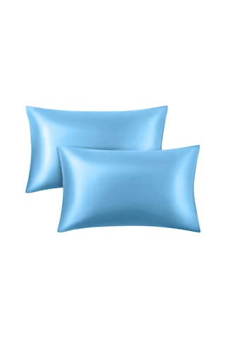 Açık Mavi Ipek Saten Yastık Kılıfı 50 X 70 2'Li N11.354