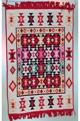 Kilim Antik 80-125 Otantik Motifler Model Naturel Boya Çift Taraflı El Yapımı Kırmızı