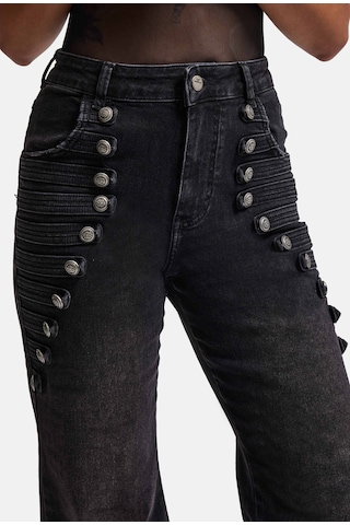 Kadın Siyah Flare Fit Özel Tasarım Denim Jean