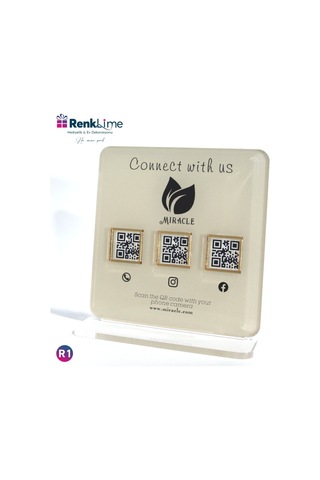 Pleksi Masa Üstü Qr Menü Siyah