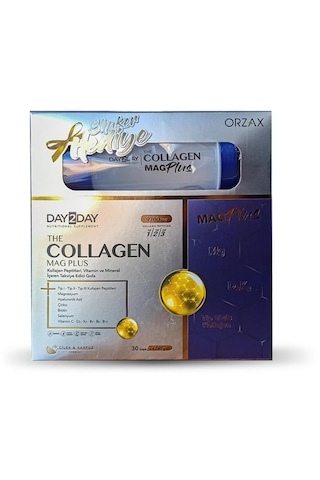 Day2Day Collagen Mag Plus Çilek Karpuz Aromalı 3 x 30 Saşe + Shaker
