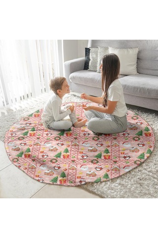 Noel Desenli 60 İnç Yuvarlak Flanel Battaniye, Yetişkin Ve Çocuk İçin, Yumuşak, Rahat Ve Hafif Noel Baba Noel Penguen