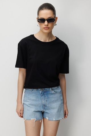 Mixray 48511 Kadın Oversize Basic %100 Pamuk 2 Li T-shirt Beyaz Siyah Siyah - Beyaz