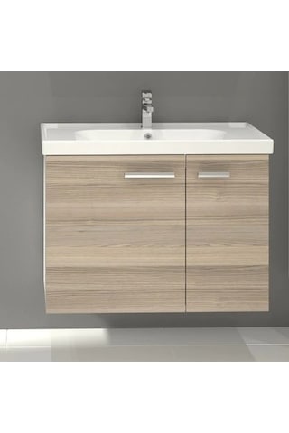 Turkuaz Frame Etajerli Lavabo 80X45 Cm Ve Terra Banyo Alt Dolabı Çok Renkli