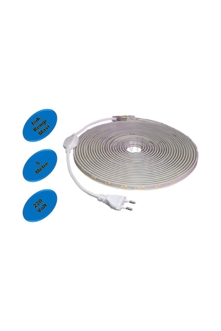 HORTUM ŞERİT LED 220 VOLT SU GEÇİRMEZ FİŞ DAHİL 5 METRE MAVİ