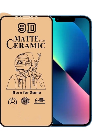 iPhone Uyumlu 13 Ekran Koruyucu 9d Mat Seramik Nano Kırılmaz Cam