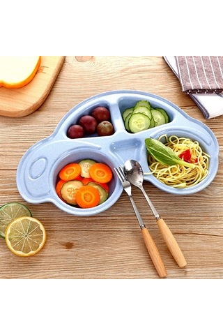 Bebekler İçin Araba Şeklinde Sevimli Mama Tabağı Çocuk Tabldot N