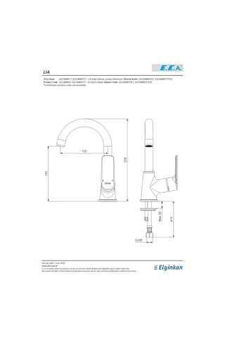 Eca Lia Kuğu Borulu Lavabo Bataryası 102188887