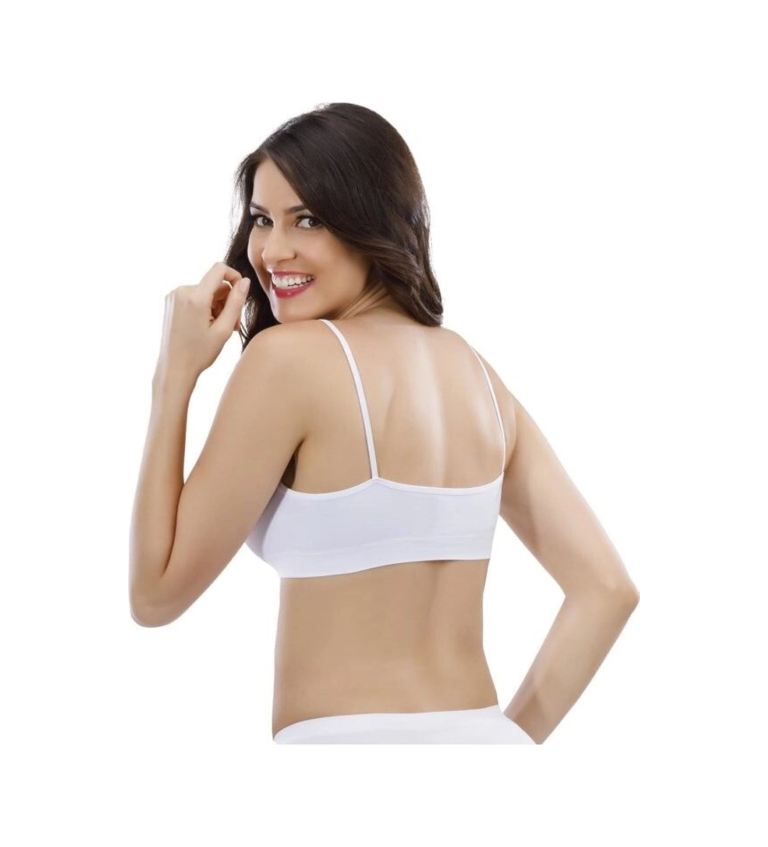 Kadın Beyaz Ip Askılı Seamless Dikişsiz Büstiyer 15002 Beyaz