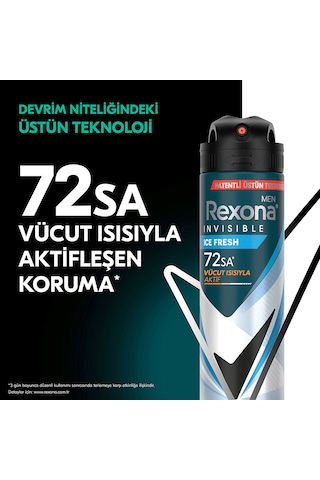 Rexona Men Invisible Ice Fresh Erkek Sprey Deodorant 3x150 ML