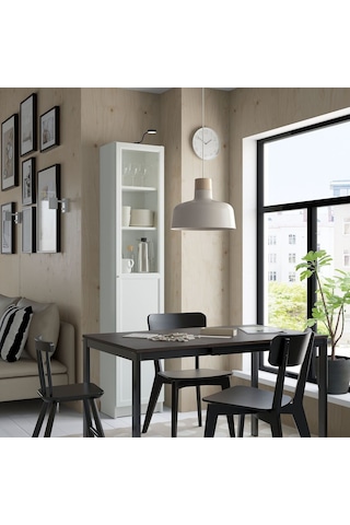 Cam/panel Kapaklı Kitaplık, Beyaz, 40x30x202 Cm Beyaz