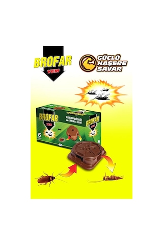 Hamam Böceği Ve Karınca Yemi 6'lı Brofar Böcek Yemi 6 Ay Etkili