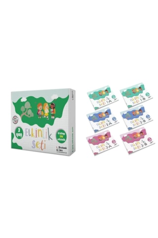 3 Yaş Etkinlik Seti 6 Kitap 196 Etkinlik - İzli Abc Ve Sayıcıkl