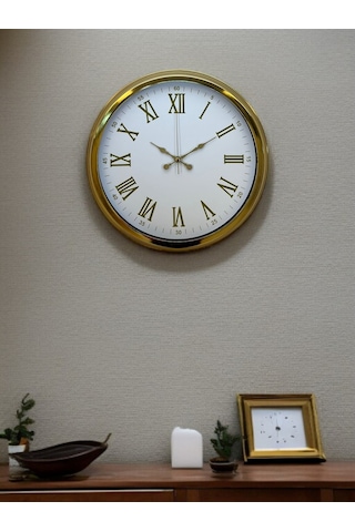 Royal White Gold 40 Cm Metal Duvar Saati Metal - Beyaz