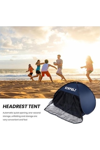 Pazly Gökyüzü Mavisi Taşınabilir Güneş Kafa Çadırı - Plaj Kamp Ev Kullanım İçin Pratik Uv Koruma Mavi