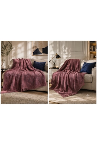 Kapreo Home Oceanwave Çok Amaçlı Örtü 170 X 200 Gül Kurusu