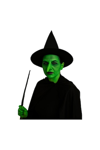 Halloween Cadılar Bayramı Cadı Makyaj Seti 6 Parça 3 Renk Far Paleti, Cadı Burnu, 2 Kalem, Sünger, Fırça Set Diğer