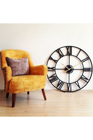 Büyük Duvar Saati Siyah