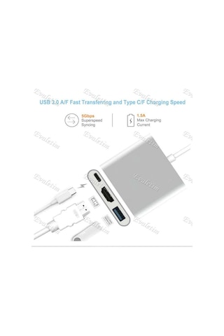 Usb 3.1 Type C To Hdmı Usb 3.0 4962A Çevirici Dönüştürücü Adaptor