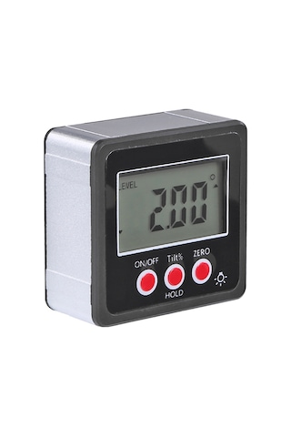 Xindoker Siyah Mini Dijital Eğim Ölçer - 4 90 Aralık, 0.01 Çözünürlük, Ip54 Su Geçirmez, 3 Dairesel Tuş