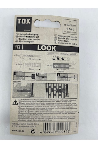 Tox Look Ayna Montaj Dübel Vida Seti