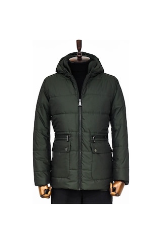 Wessi Slim Fit Kapüşonlu Yeşil Erkek Şişme Mont Yeşil