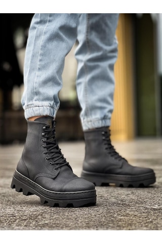 Knack Yüksek Taban Ayakkabı B-023 Siyah Siyah Taban Siyah Siyah Taban