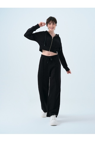 Straight Fit Kadın Eşofman Altı Siyah