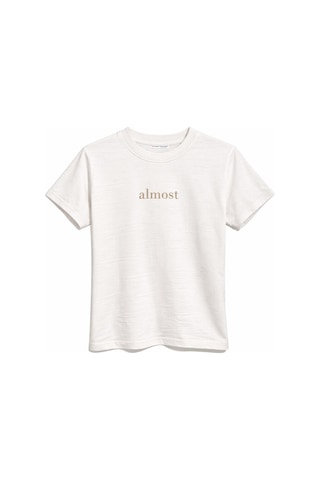 Mixray 2079 Kadın Pamuk Baskılı Bisiklet Yaka Basic T-shirt Beyaz