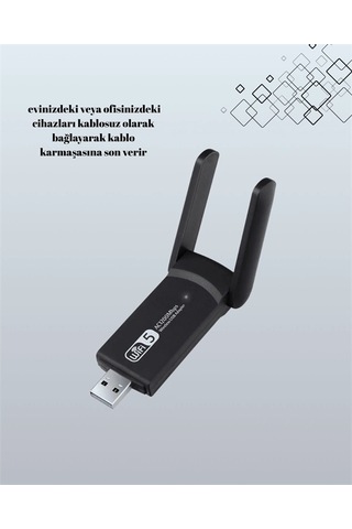 Tak-çalıştır Özellikli Çift Bant Wifi Adaptör - 1200 Mbps