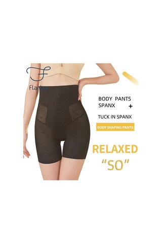 Kahve Flarixa Yüksek Bel Düz Göbek Şekillendirme Külot Kadın Vücut Şekillendirici Pantolon Artı Boyutu Zayıflama İç Baksır Şort Etek Altında Kahve