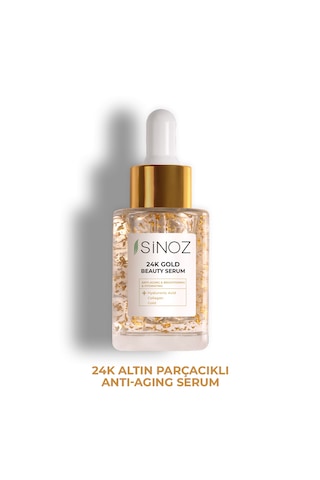 Sinoz 24k Altın Parçacıklı Hyaluronik Asit Içeren Kolajen Cilt Bakım Serum 30 ML