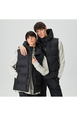 Rains Alta Puffer Vest W3t2 Unisex Siyah Mont Düz 15140 Siyah