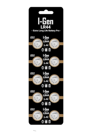 I-gen Lr44 1.5v Alkalin Düğme Pil Ag13, A76, L1154 10'lu Paket