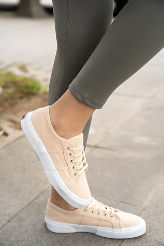 Kadın Keten Sneaker Bej