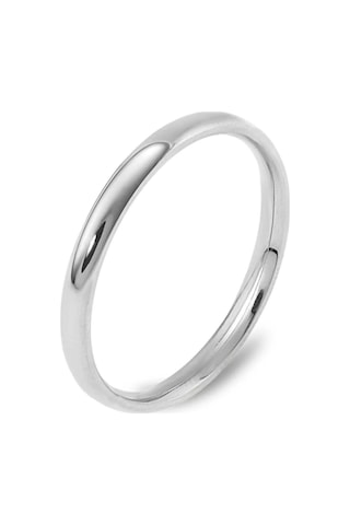 3mm İnce Bombeli Parlak Erkek Kadın Unisex Çelik Alyans Yüzük Cl27 Beyaz
