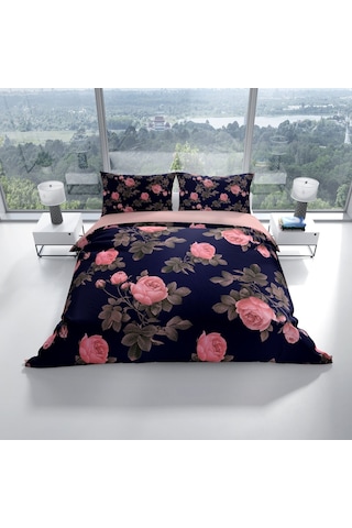 Cattleya Noble 3D Pamuk Saten Çift Kişilik Nevresim Takımı Çok Renkli