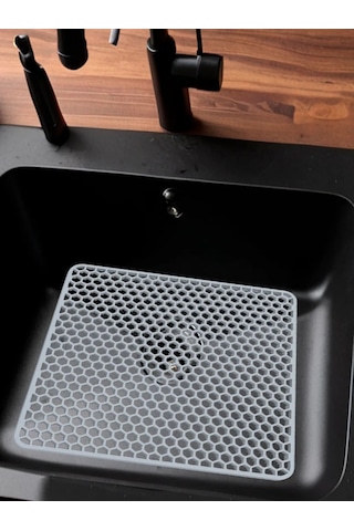 Vasilisa Krasa Mutfak İçin Kare Lavabolu Izgara 26.5x26.5 Cm 287788554 Gri