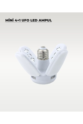 30w Mini Pervane 4+1 Kanatlı Ampul 6500k Beyaz Işık 1 Adet