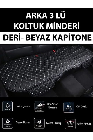 Her Araca Uyumlu Araba Koltuk Minderi 3 Parça Beyaz