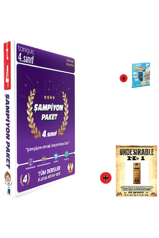 Tonguç Akademi 4. Sınıf Şampiyon Seti En Son Baskı Yeni + Test Kitabı Hediye + Kişiye Özel İsimli Ahşap Harry Potter Kitap Ayracı Hediye