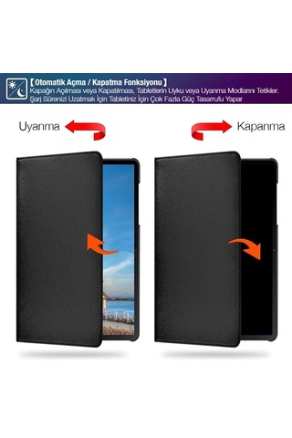 Sm Galaxy Uyumlu Tab S8 Plus 2022 12.4 X800-x806 360 Derece Döner Standlı Kılıf- 5775 Tablet Kılıfı