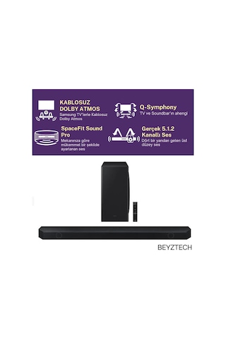 Premıum Kablosuz Bağlantılı Q-symphony Teknolojili 5.1.2 Kanal Gelişmiş Ses 3d Ses Deneyimi-131391