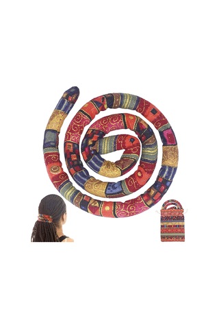 Dofolink Kırmızı Spiral Saç Bağı - Kıvrılabilir Külot Saç Teli - Etnik Stili Yüksek马尾 İçin - Saklama Çantası İle - Model 71770 Kırmızı