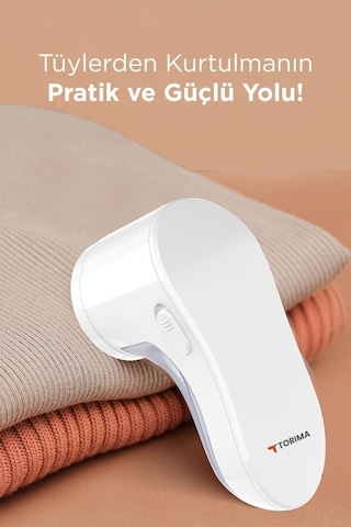 Torima 708 Exstra Bıçaklı Şarjlı Tüy Temizleme Ve Tiftik Temizleme Makinesi Beyaz