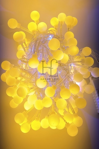 10 Metre Gün Işığı Beyaz Flaş Çakar Top Led Animasyonlu Şeffaf Kablolu Dekoratif Led Işık Yılbaşı Süsü Gün Işığı