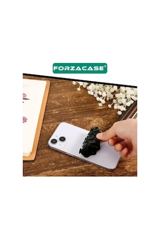 Forzacase Çift Taraflı Silikon Vakumlu Eller Serbest Cep Telefon Tutacağı Yuvarlak - Fc1108 Kahverengi