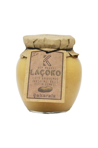 Laçoko Şekersiz Katkısız Glutensiz Doğal Çifte Kavrulmuş Parçacıklı Ballı Yer Fıstığı Ezmesi 350 G