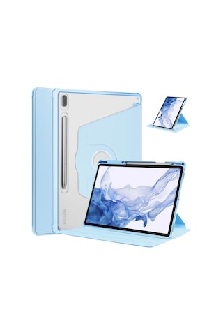 Samsung Uyumlu Galaxy Tab S7 Fe Lte T737 T736 T733 T730 Kılıf Termik Kalem Bölmeli Dönebilen Standlı Kılıf