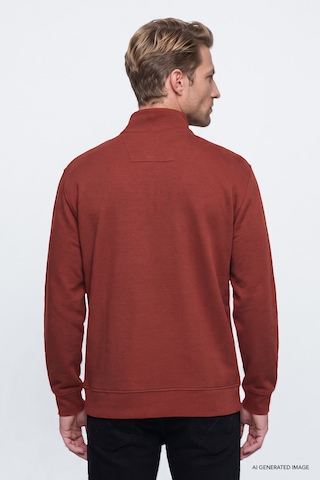 Wrangler Pamuklu Selanik Regular Fit Fermuarlı Erkek Sweatshirt W2620081810 Kiremit